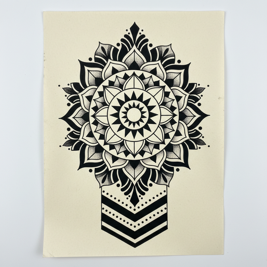 Blackwork tattoo template