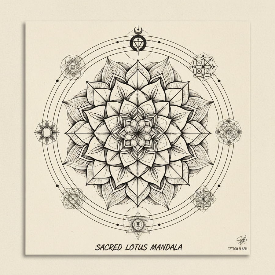 Geometric tattoo template