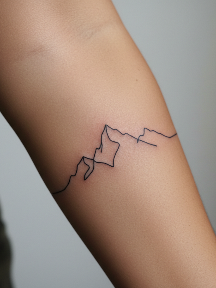 Minimalist tattoo on skin
