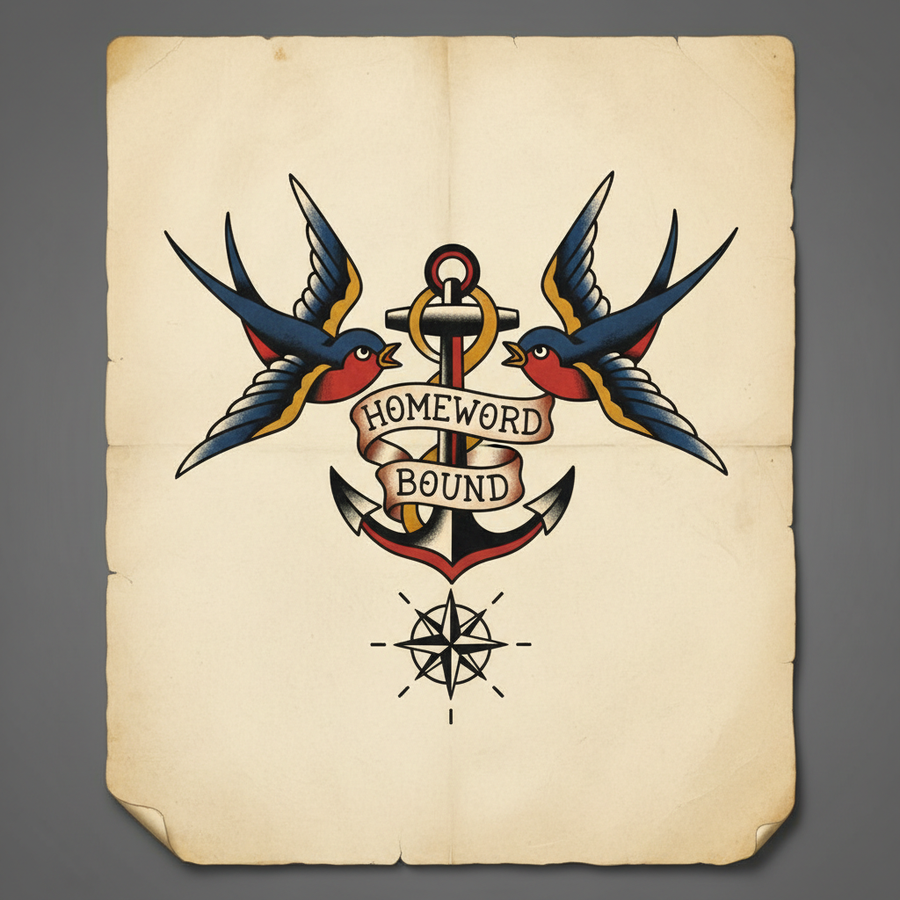 Traditional tattoo template