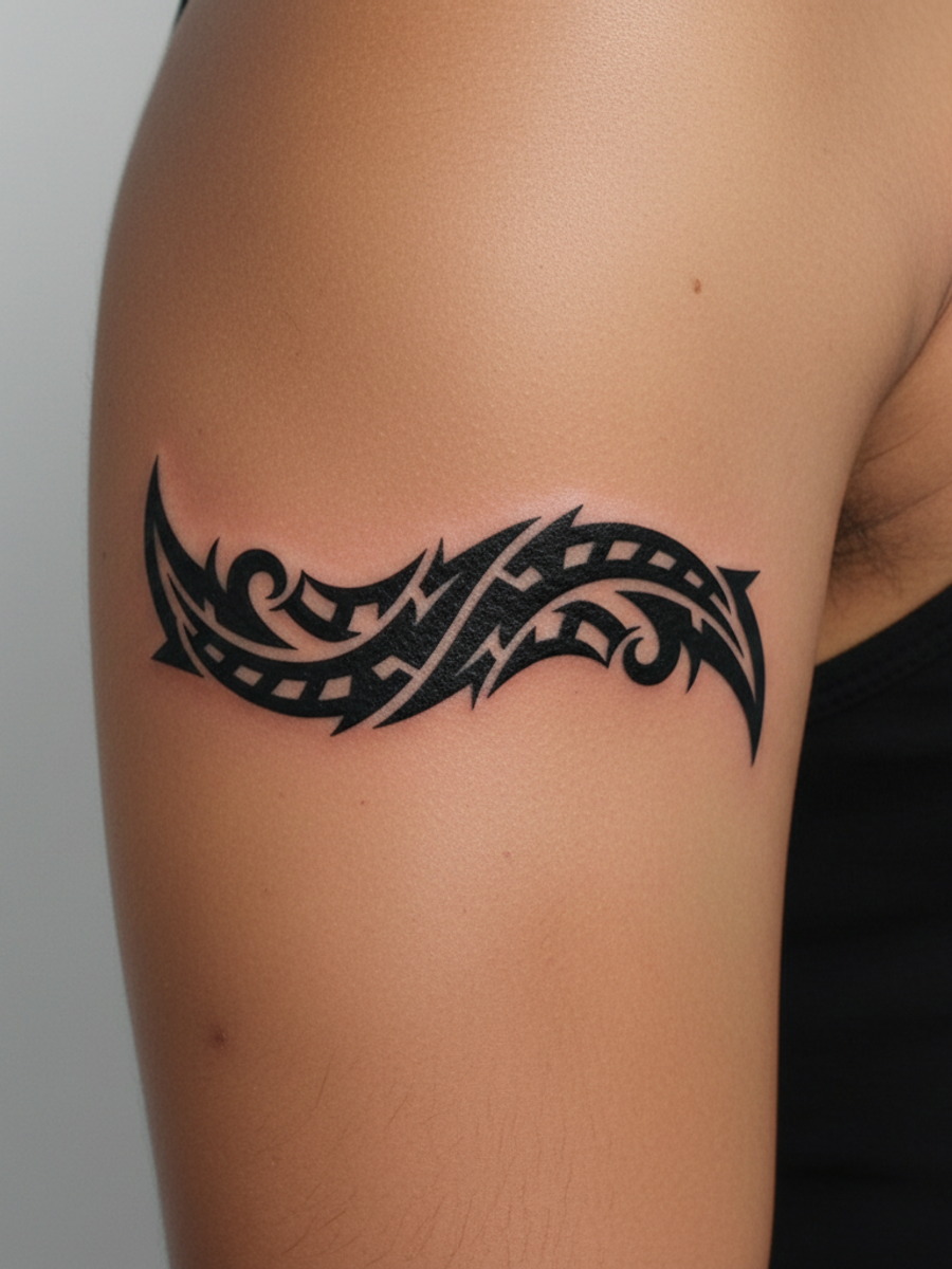 Tribal tattoo on skin