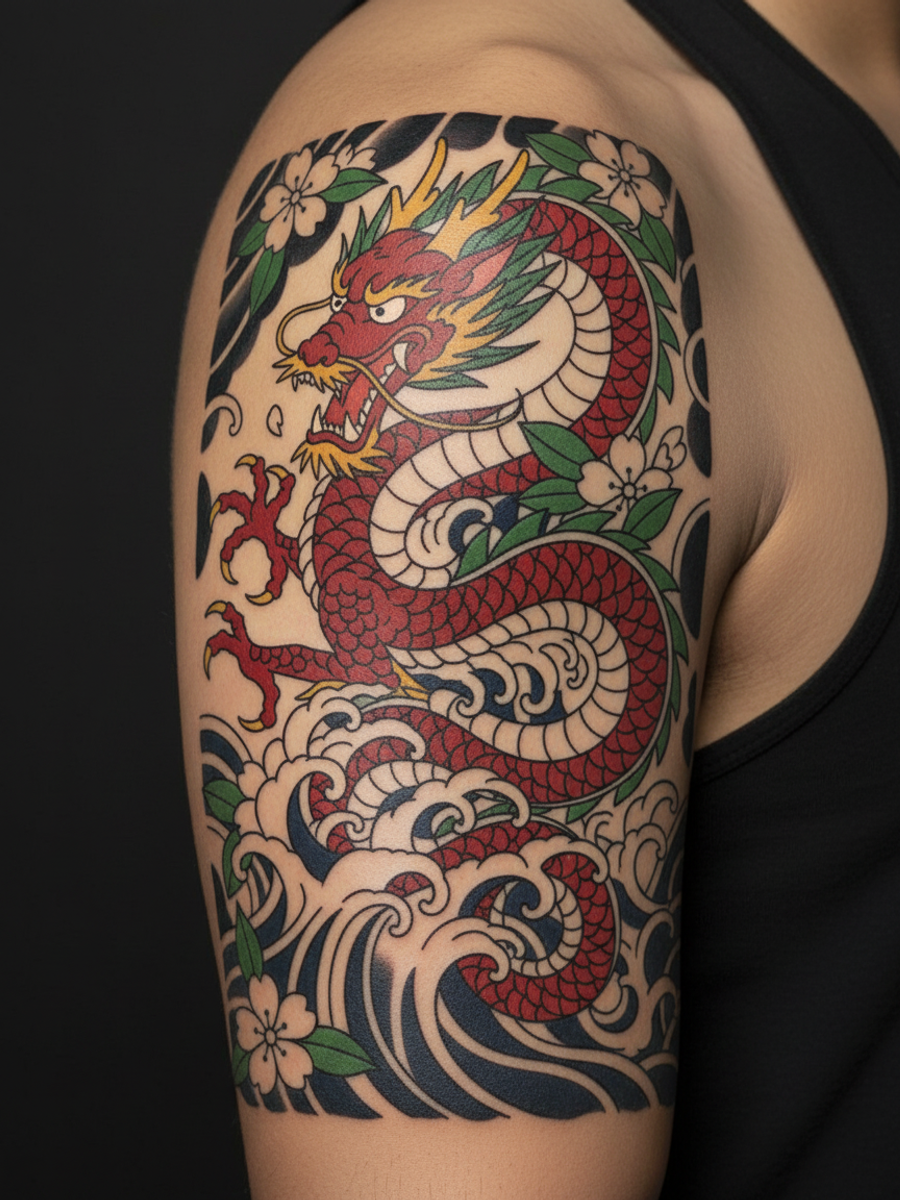 Coiling Dragon on body