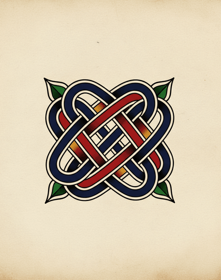 Endless Knot tattoo design — Endless interlacing — eternity and interconnectedness.