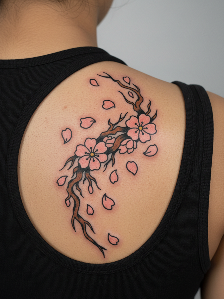 Falling Blossom on body