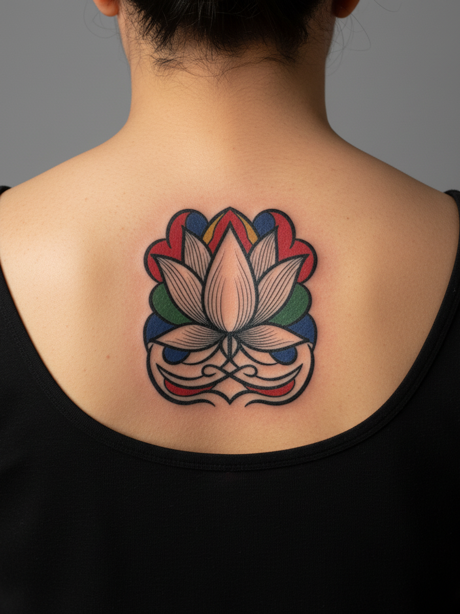Fine-Line Lotus on body