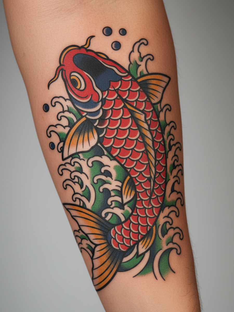Koi Fish on body