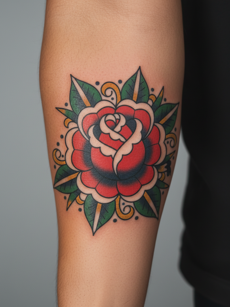 Rose on body