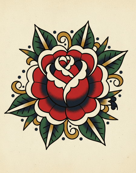 Rose tattoo design — The timeless rose — love, beauty, and remembrance.